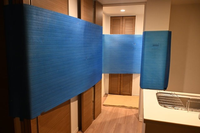 養生・搬出作業